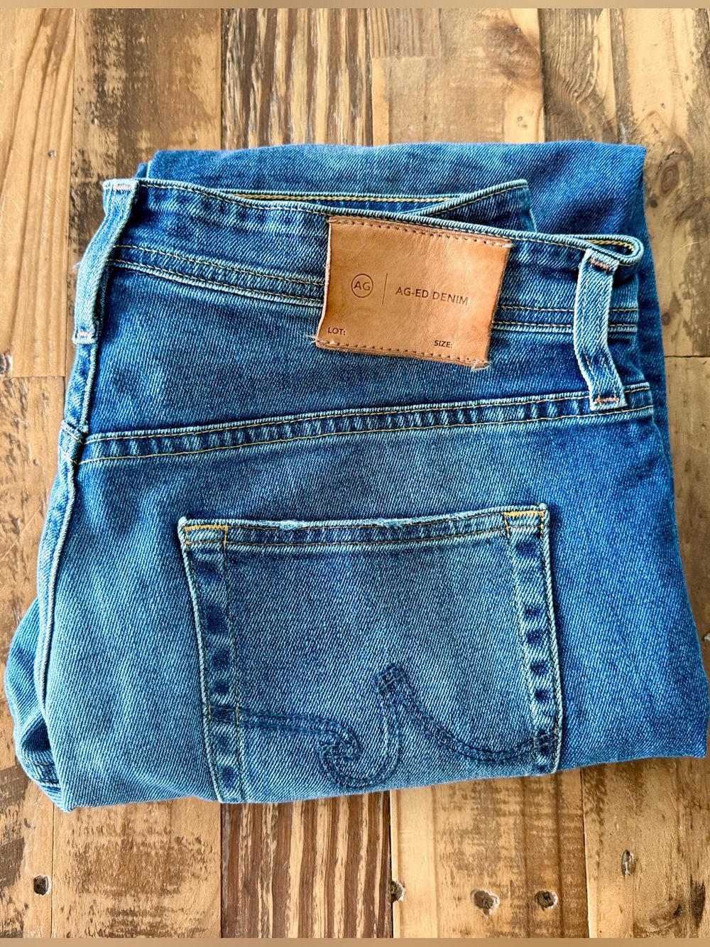 AG Men's Medium Blue Straight Jeans